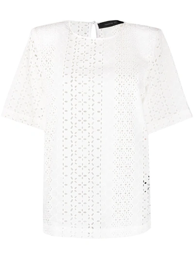 Shop Federica Tosi White Sangallo T-shirt