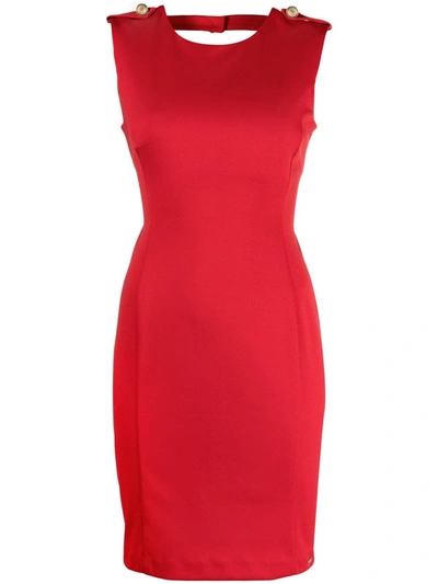 Shop Liu •jo Red Sheath Dress With Back Neckline