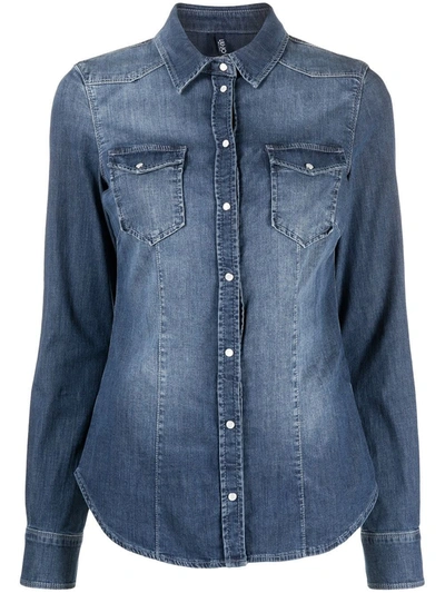 Shop Liu •jo Denim Shirt In Blu