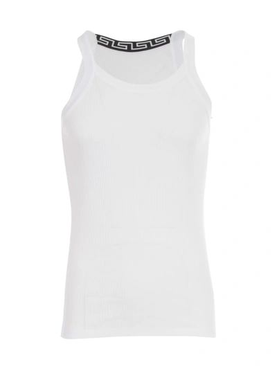 Shop Versace Tank Top In Optical White