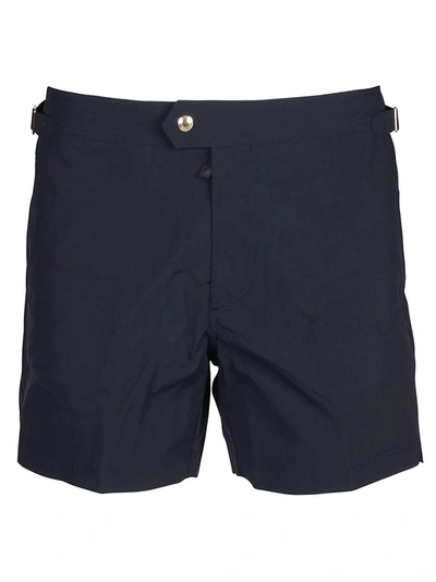 Tom Ford Men's Solid Swim Trunks, Navy Blue In Dark Blue | ModeSens