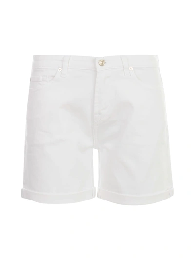 Shop 7 For All Mankind Boy Shorts Colored Twill White