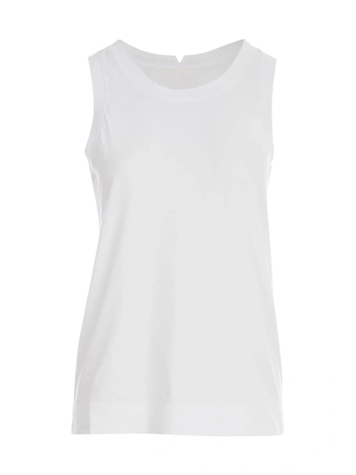 Shop Semicouture Aurore Cotton Sleeveless Top In White