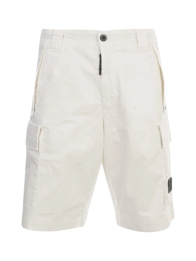 Shop C.p. Company Bermuda Cargo In Gauze White