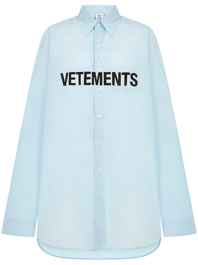 Shop Vetements Shirt In Light Blue