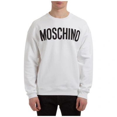 Shop Moschino Logo Sweatshirt In Bianco