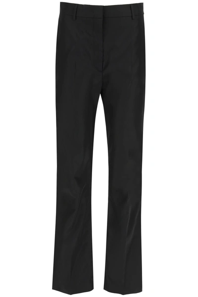 Shop Prada Trousers In Re-nylon Gabardine In Nero (black)