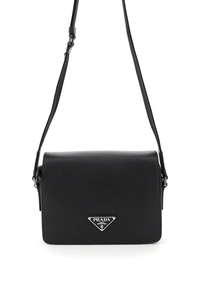 Shop Prada Saffiano Messenger Bag In Nero (black)