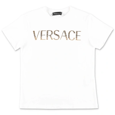 Shop Young Versace T-shirt In Bianco