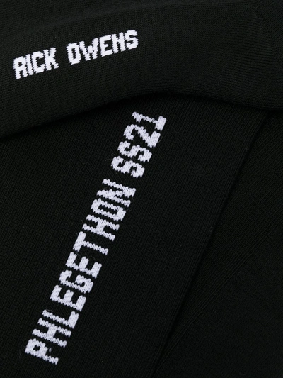 Shop Rick Owens Logo-print Socks In Black