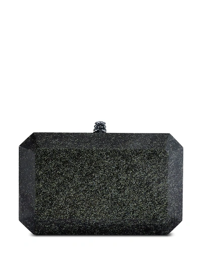 Tyler Ellis Medium Perry Glitter Medley Acrylic Clutch Bag In Black
