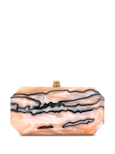Tyler Ellis Small Perry Marbled Clutch Bag In Orange