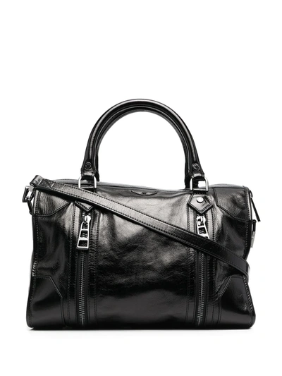 Zadig & Voltaire Top Handles Leather Tote Bag In Black
