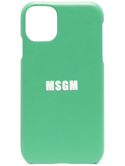 Msgm Logo-print Iphone 11 Pro Case In Green