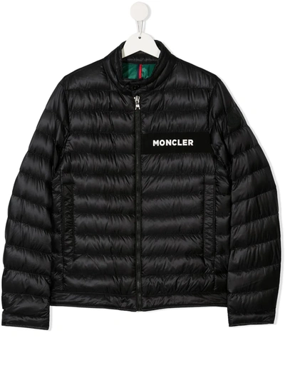 Shop Moncler Teen Feather Down Padded Jacket In Black
