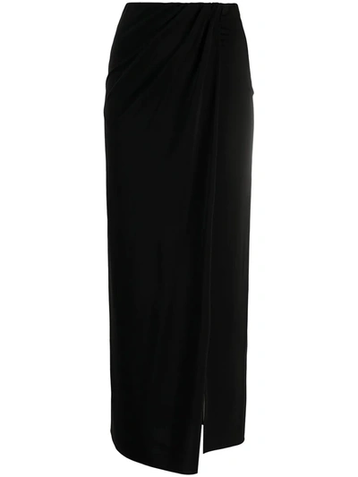 Shop Andamane Draped Midi Skirt In Black