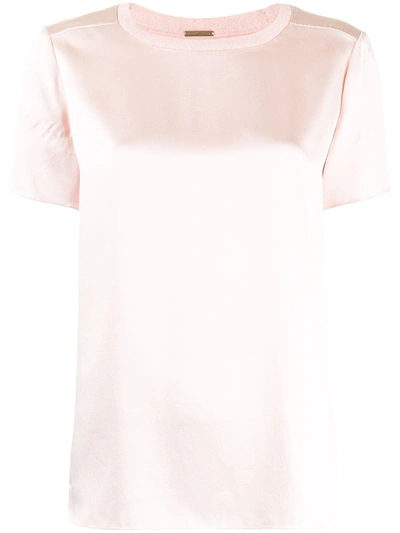Shop Adam Lippes Crew-neck Silk T-shirt In Pink