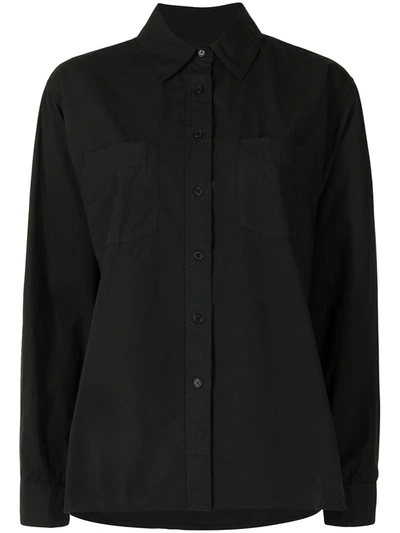 Shop Nili Lotan Long-sleeved Cotton Shirt In Black