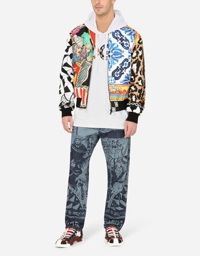 Shop Dolce & Gabbana Loose Jeans With Carretto Patchwork Print