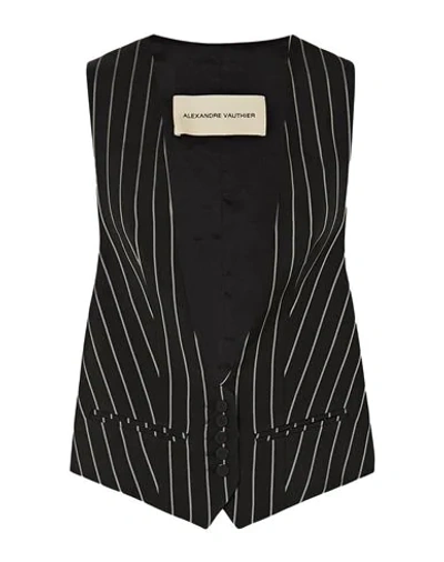 Shop Alexandre Vauthier Woman Tailored Vest Black Size 4 Viscose
