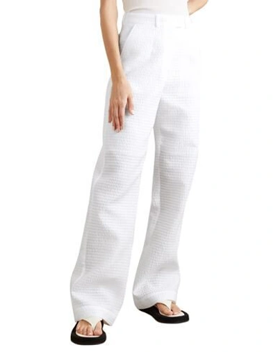 Shop Cecilie Bahnsen Woman Pants White Size 8 Polyester, Polyamide