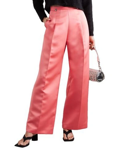 Shop Christopher Kane Woman Pants Salmon Pink Size 8 Polyester, Plastic, Metal