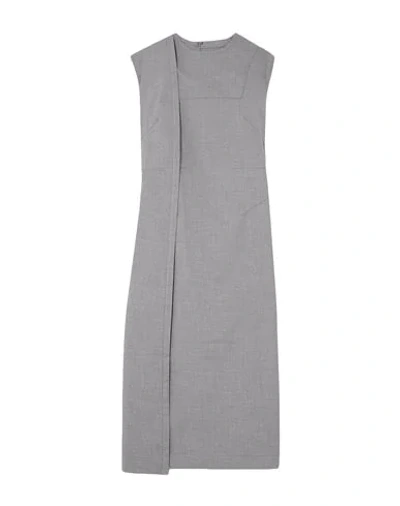 Shop Situationist Woman Midi Dress Light Grey Size 4 Wool, Polyester