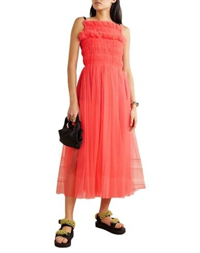Shop Molly Goddard Long Dresses In Coral