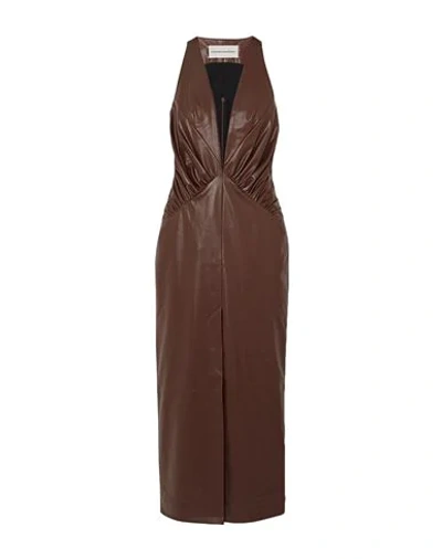 Shop Aleksandre Akhalkatsishvili Woman Maxi Dress Dark Brown Size Xs Polyester