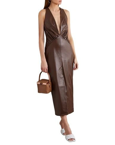 Shop Aleksandre Akhalkatsishvili Woman Maxi Dress Dark Brown Size Xs Polyester