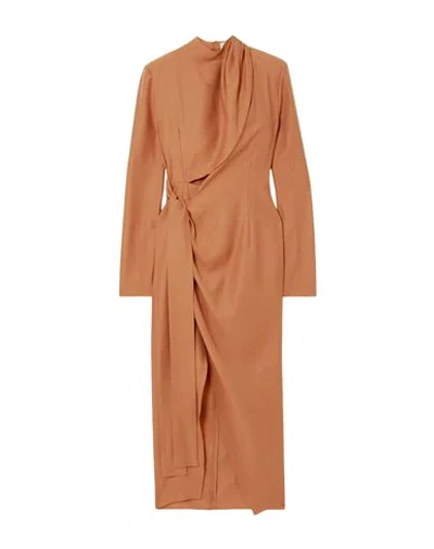 Shop Aleksandre Akhalkatsishvili Midi Dresses In Brown