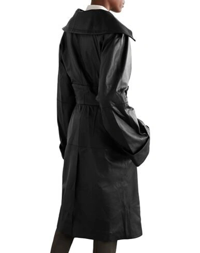 Shop Situationist Woman Overcoat & Trench Coat Black Size 6 Soft Leather