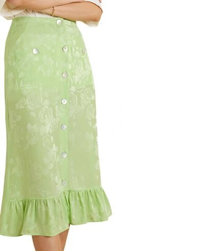 Shop Art Dealer . Woman Midi Skirt Light Green Size Xs Acetate, Silk, Nylon