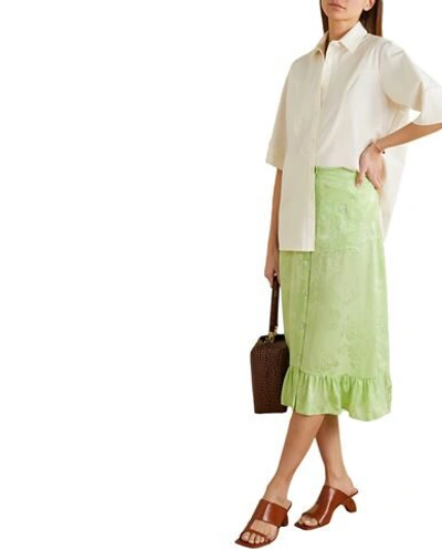 Shop Art Dealer . Woman Midi Skirt Light Green Size L Acetate, Silk, Nylon