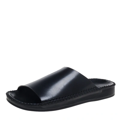 Pre-owned Tom Ford Black Leather Flat Slides Size 40