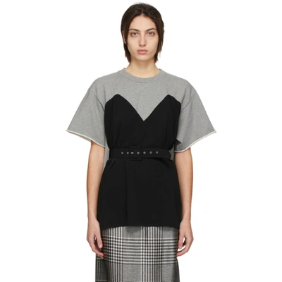 Shop Mm6 Maison Margiela Grey Trompe-l'œil T-shirt In 962 Black