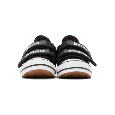 Shop Palm Angels Black Vulcanized Logo Sneakers In Black White