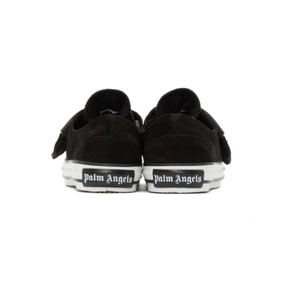 Shop Palm Angels Black Vulcanized Logo Sneakers In Black White