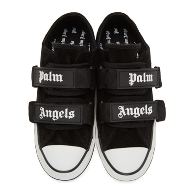 Shop Palm Angels Black Vulcanized Logo Sneakers In Black White