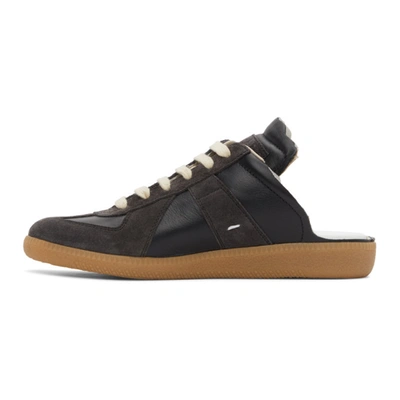 Shop Maison Margiela Black Replica Cut-out Sneakers In T8013 Black