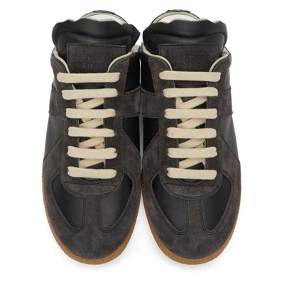 Shop Maison Margiela Black Replica Cut-out Sneakers In T8013 Black