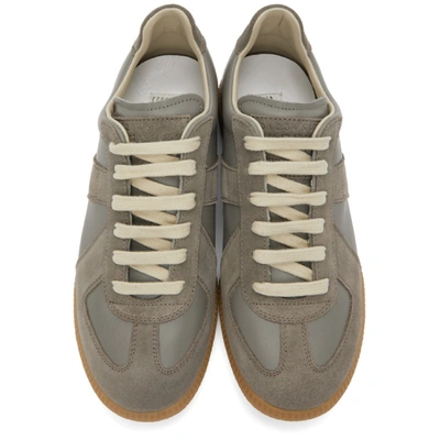 Shop Maison Margiela Grey Replica Sneakers In T7404 Pale Olive Gr