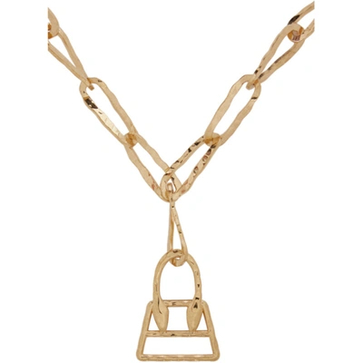 Shop Jacquemus Gold 'le Collier Chiquita' Necklace In Raw Gold