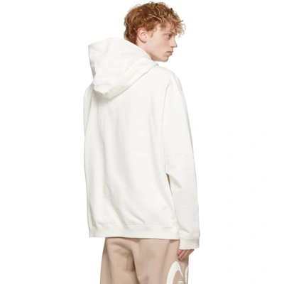 Shop Maison Margiela Off-white Numbers Logo Hoodie In 101 Off White