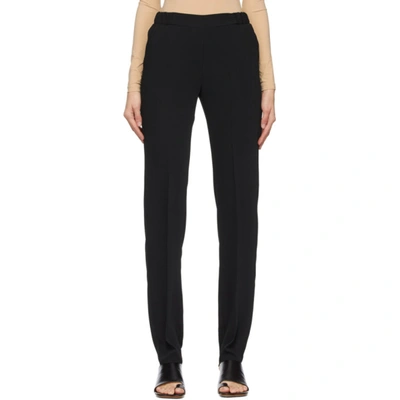 Shop Mm6 Maison Margiela Black Pull-on Trousers In 900 Black