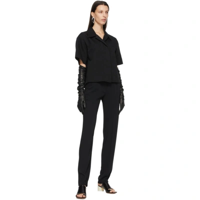 Shop Mm6 Maison Margiela Black Pull-on Trousers In 900 Black