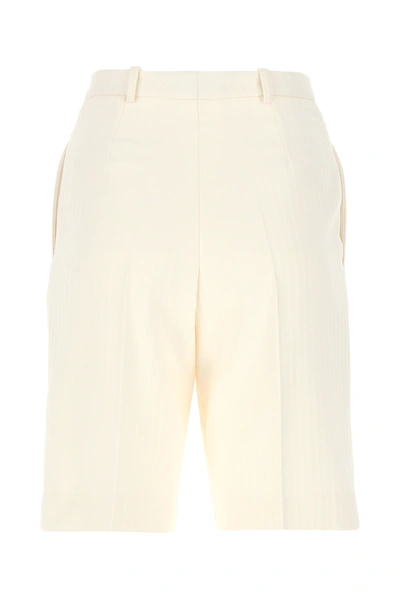Shop Saint Laurent Ivory Wool Bermuda Shorts  Nd  Donna 34f In White