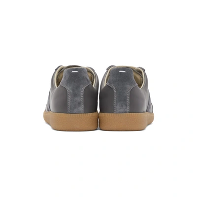 Shop Maison Margiela Grey Replica Sneakers In H8674 Schist / Gunme
