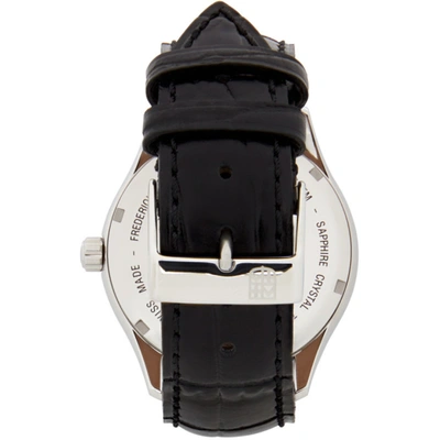 Shop Frederique Constant Silver & Black Classics Quartz Watch In Silver/black