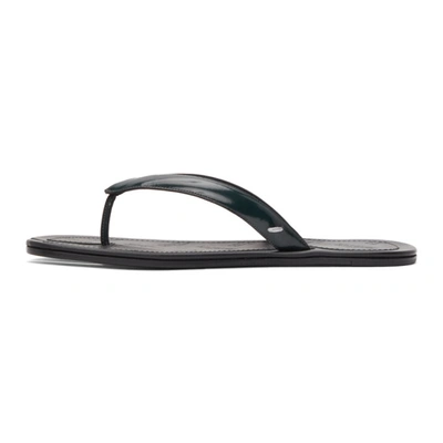 Shop Maison Margiela Green Patent Tabi Flip Flops In H8390 Green